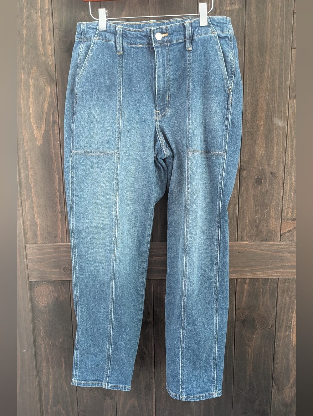 Old Navy OG Loose High Rise Jeans Size 14 Medium Wash Seamed Denim